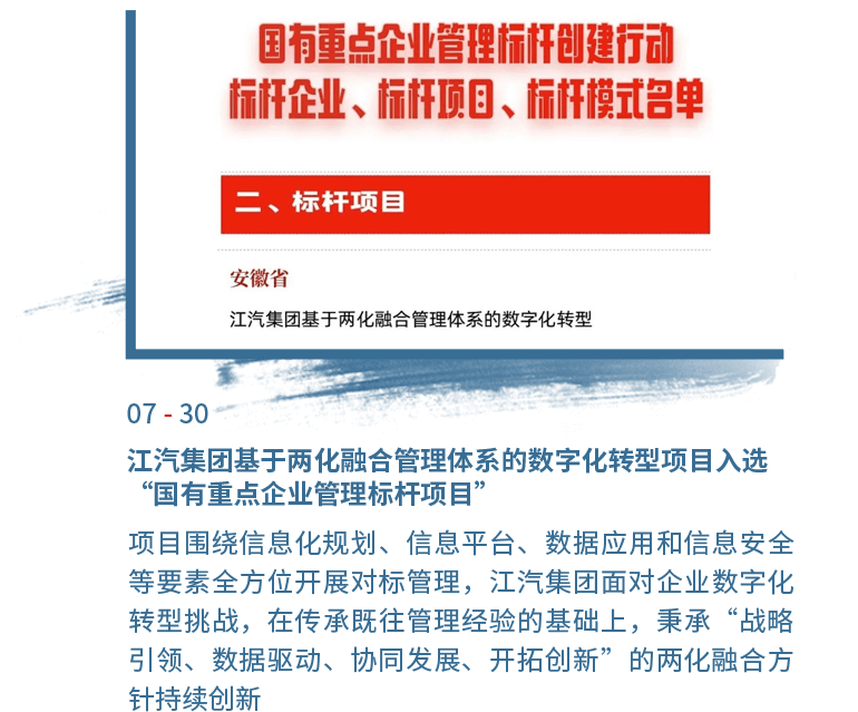 7月30日bevictor伟德基于两化融合治理系统的数字化转型项目入选“国有沉点企业治理标杆项目”